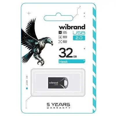 USB флеш накопитель Wibrand 32GB Hawk Black USB 2.0 (WI2.0/HA32M1B) - фото 2