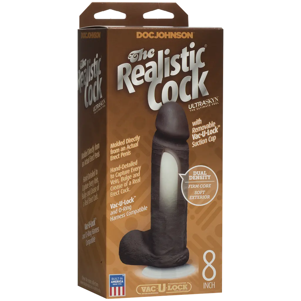 Фалоімітатор Doc Johnson The Realistic Cock 8 inch Black - фото 3