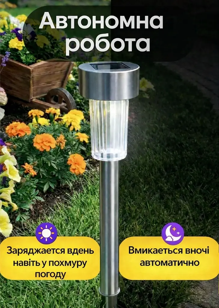 Набір акумуляторних металевих садових ліхтарів із сонячною панеллю 10 в 1 - фото 8