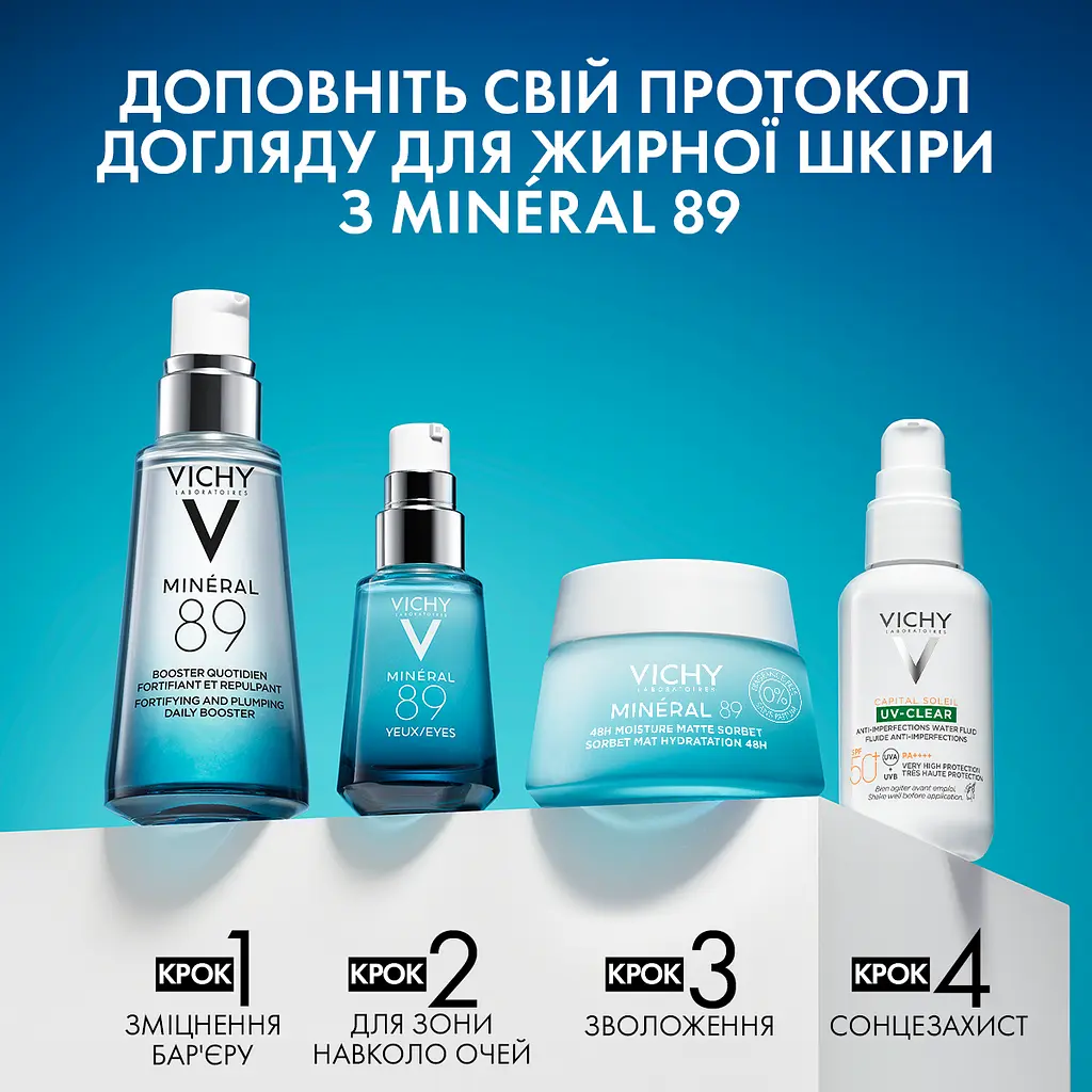 Матувальний гель-сорбет Vichy Mineral 89 48H Moisture Matte Sorbet 50 мл - фото 11