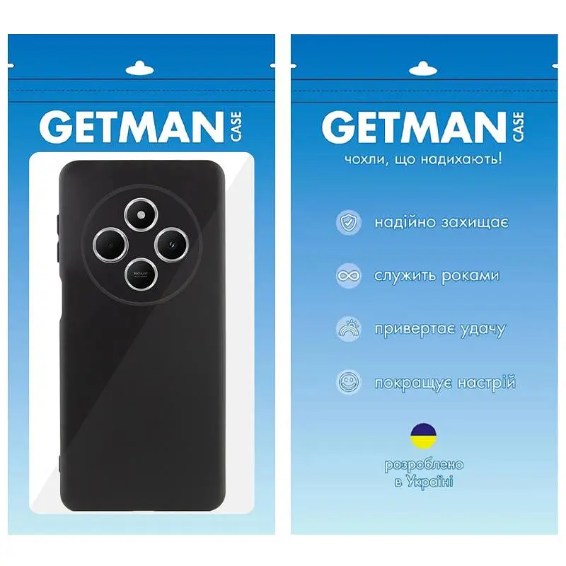 Чехол TPU GETMAN Liquid Silk Full Camera для Xiaomi Redmi 14C / Poco C75 Черный / Black - фото 4