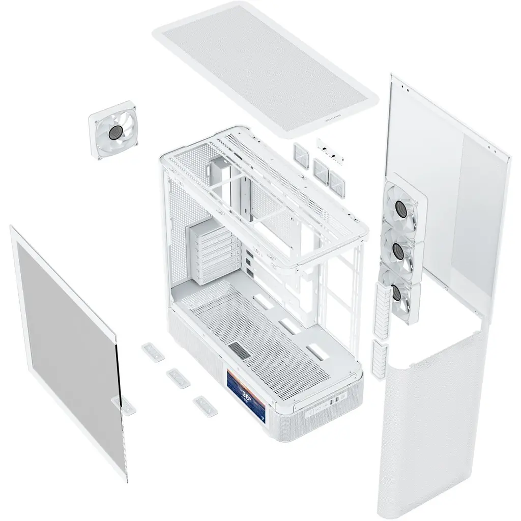 Корпус Modecom VOLCANO AQ400 ARGB MIDI SIDE LCD 6,2”, 4x120 мм fans WHITE без БЖ ATX (MC-A-AQ400-4FA-W) - фото 4
