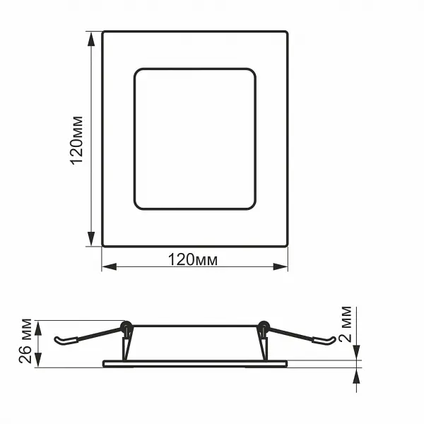 LED светильник Back встроенный квадрат VIDEX 6W 5000K - фото 5