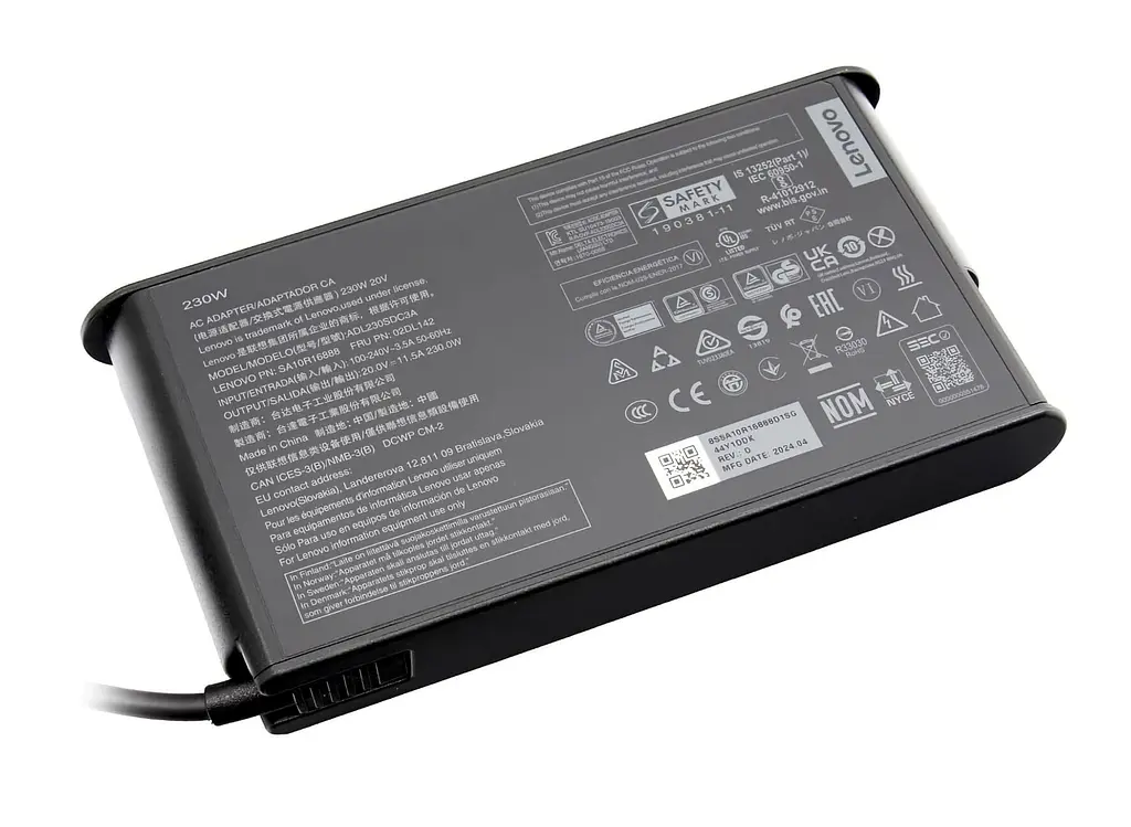 Блок живлення (зарядка) для ноутбука Lenovo 230W (20V 11.5А плаский роз'єм) [New Gen] ADL230SCC3A, 230W, 20V, 11.5A, Прямокутний - фото 6