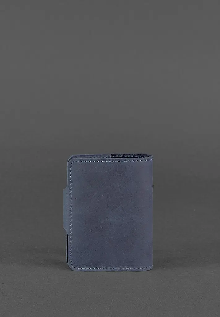 Шкіряний кард-кейс 7.1 (Книжечка) синій - фото 5