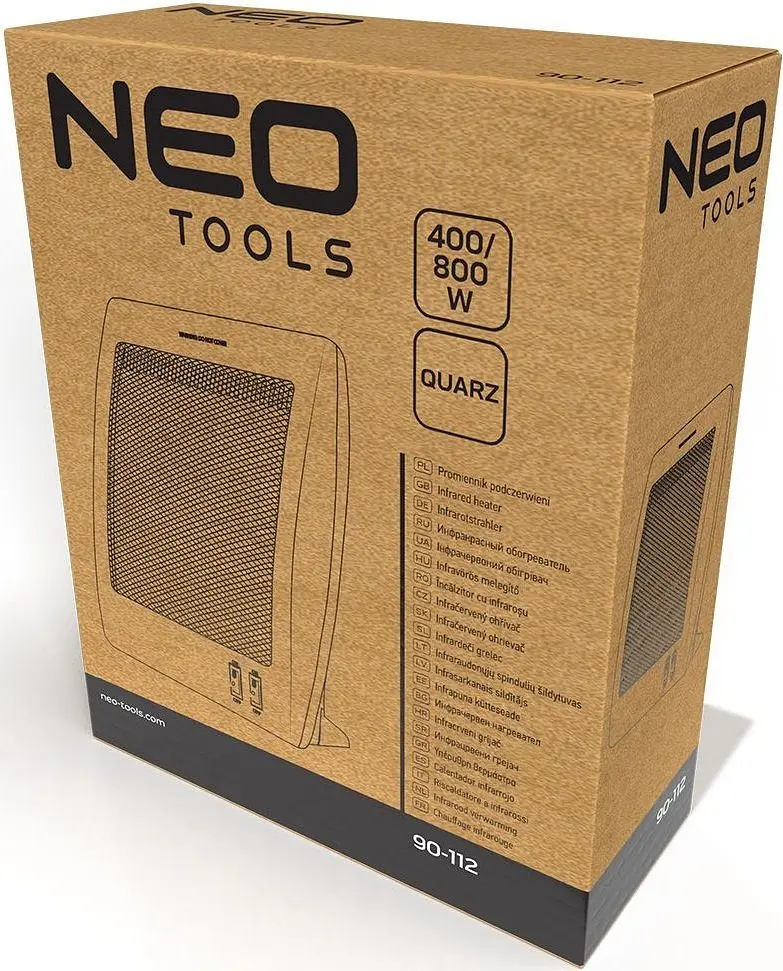 Инфракрасный кварцевый обогреватель 800Вт Neo Tools 90-112 White - фото 9