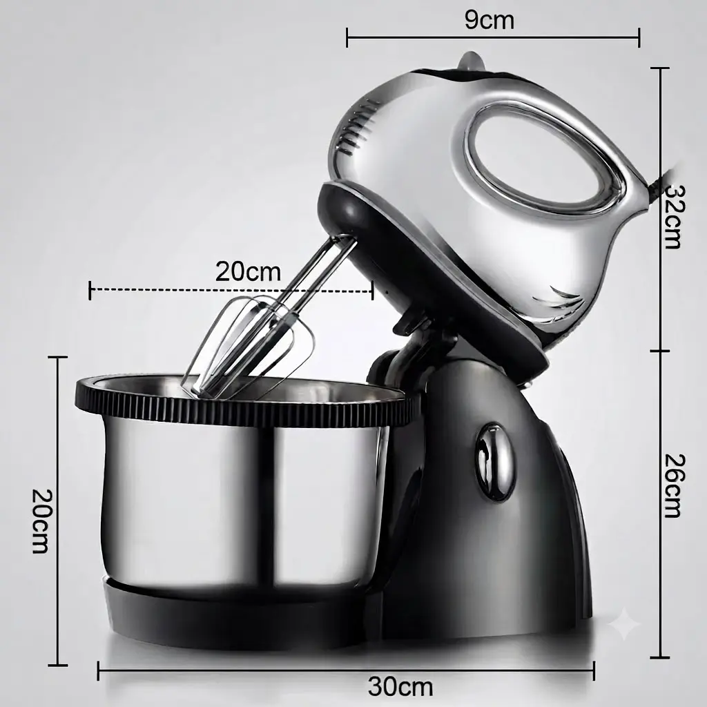 Міксер ручний з чашею Egg beater R.6628 RAF / Кулінарний міксер для тесту 1000 Вт - фото 4