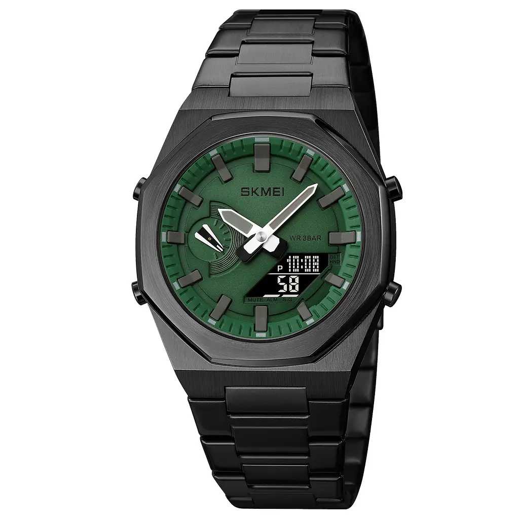 Чоловічий наручний годинник 1816BKGNBK Black Green-Black Skmei acs0030574