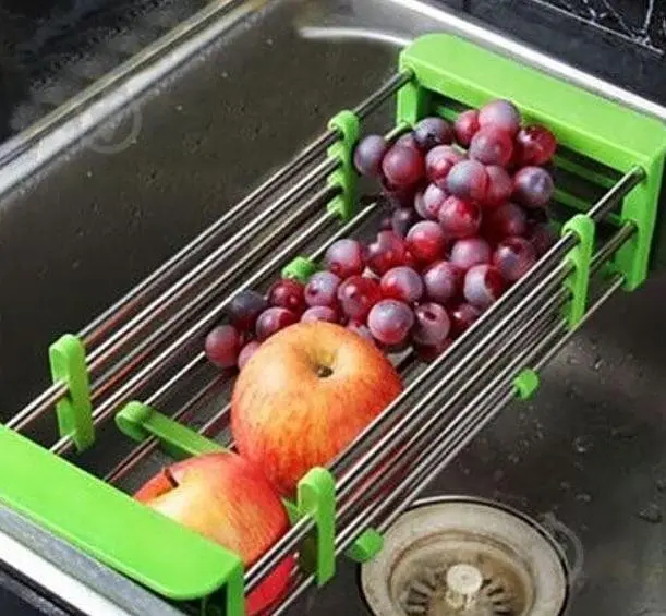 Кухонна полиця Kitchen Drain Shelf Rack багатофункціональна, складана від 33 см до 48 см - фото 3