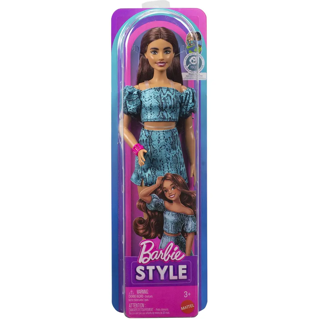 Лялька Barbie Модниця у бірюзовому вбранні з анімалістичним принтом (JJN63) - фото 7