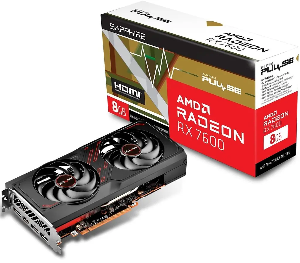 Відеокарта Sapphire AMD Radeon RX 7600 8Gb PULSE (11324-01-20G) (11324-99-90G) (GDDR6, 128 bit, PCI-E v4.0 x8) FR - фото 6