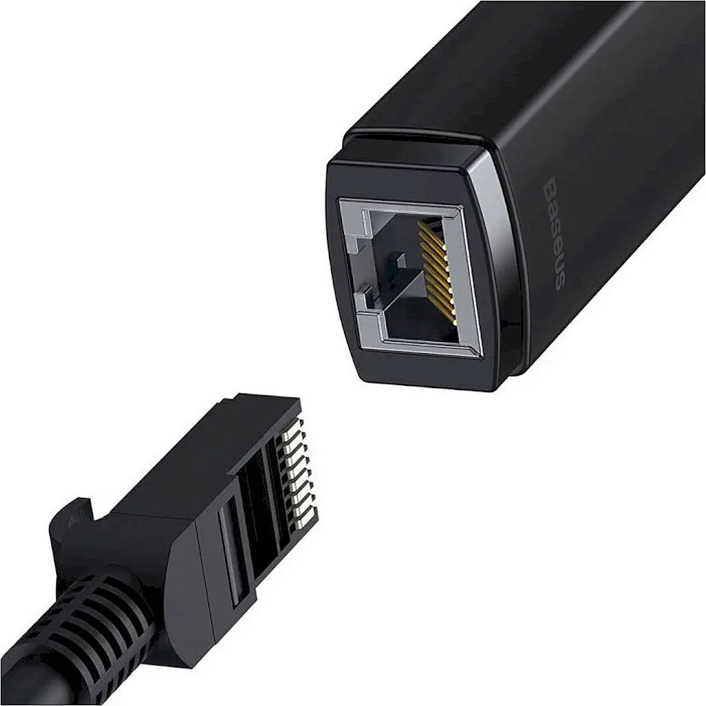 USB-хаб Baseus Lite Series USB-C - RJ45 LAN Adapter 0.22 м Black [WKQX000301] [111356] - фото 5