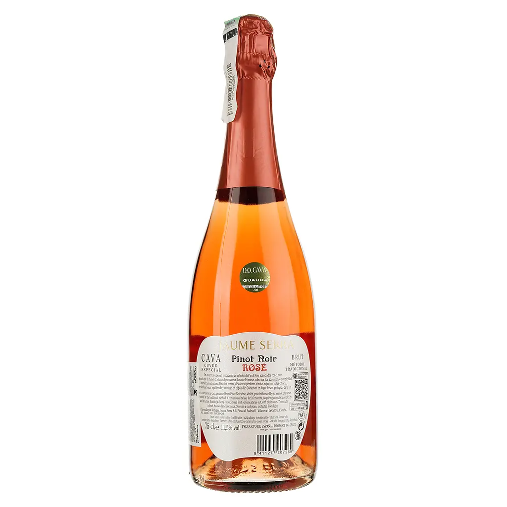 Вино игристое Jaume Serra Cava Pinot Noir Rose Brut, розовое, брют, 0,75 л - фото 2