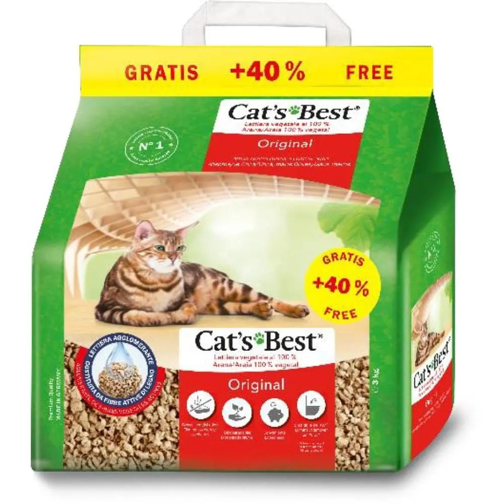 Наповнювач для котячого туалету Cat's Best Original Еко Плюс деревний 5+2 л/4 кг (арт.JRS11924)