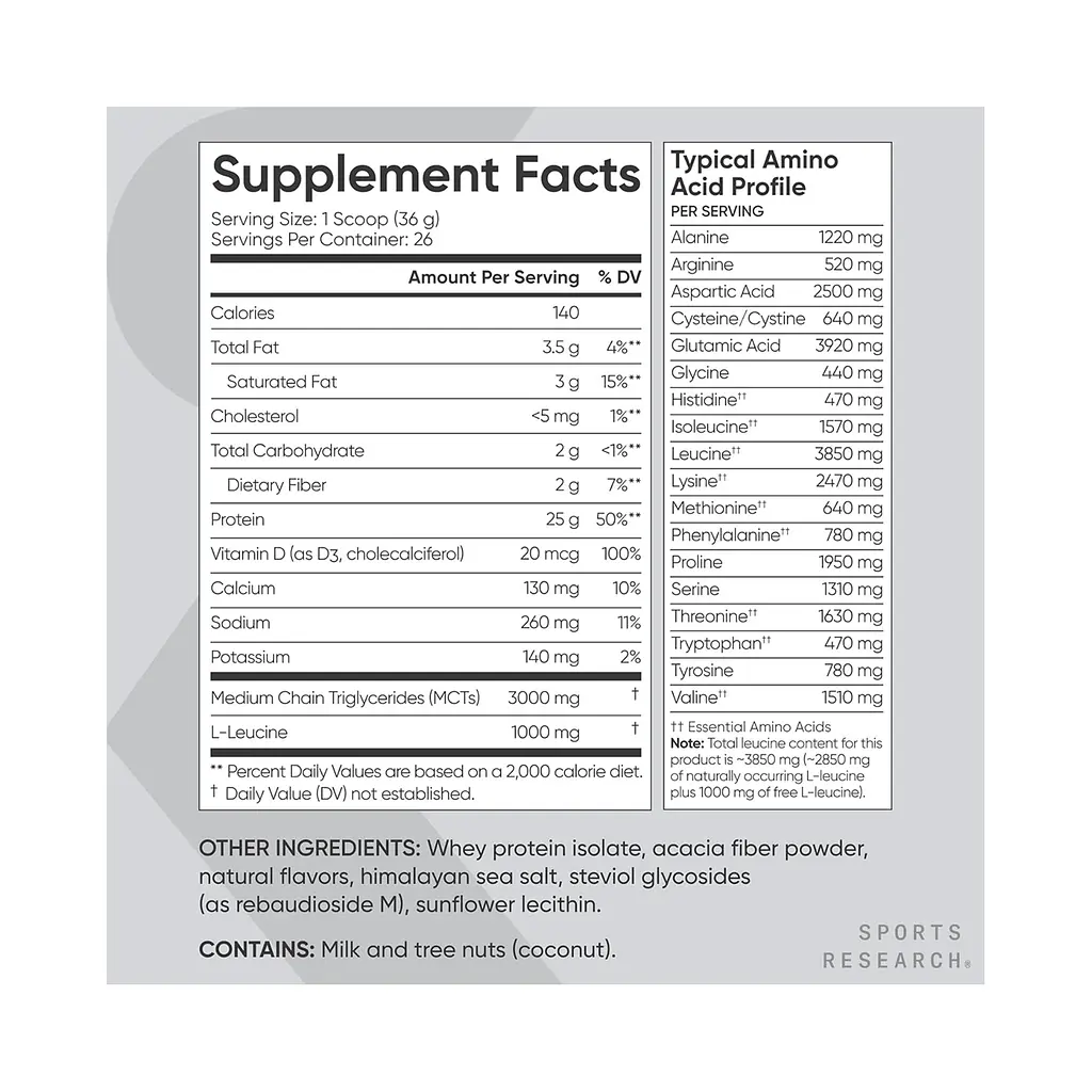 Протеїн Sport Research Whey Protein Isolate Creamy Vanilla 940 г - фото 2