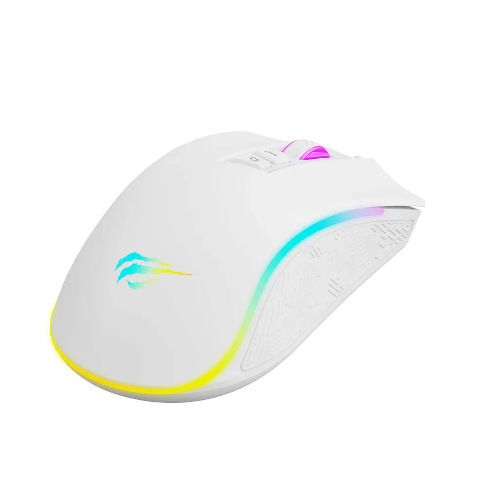 Ігрова мишка з RGB-підсвіткою, 4800 DPI, 6 клавіш White HV-MS1034 Havit - фото 2