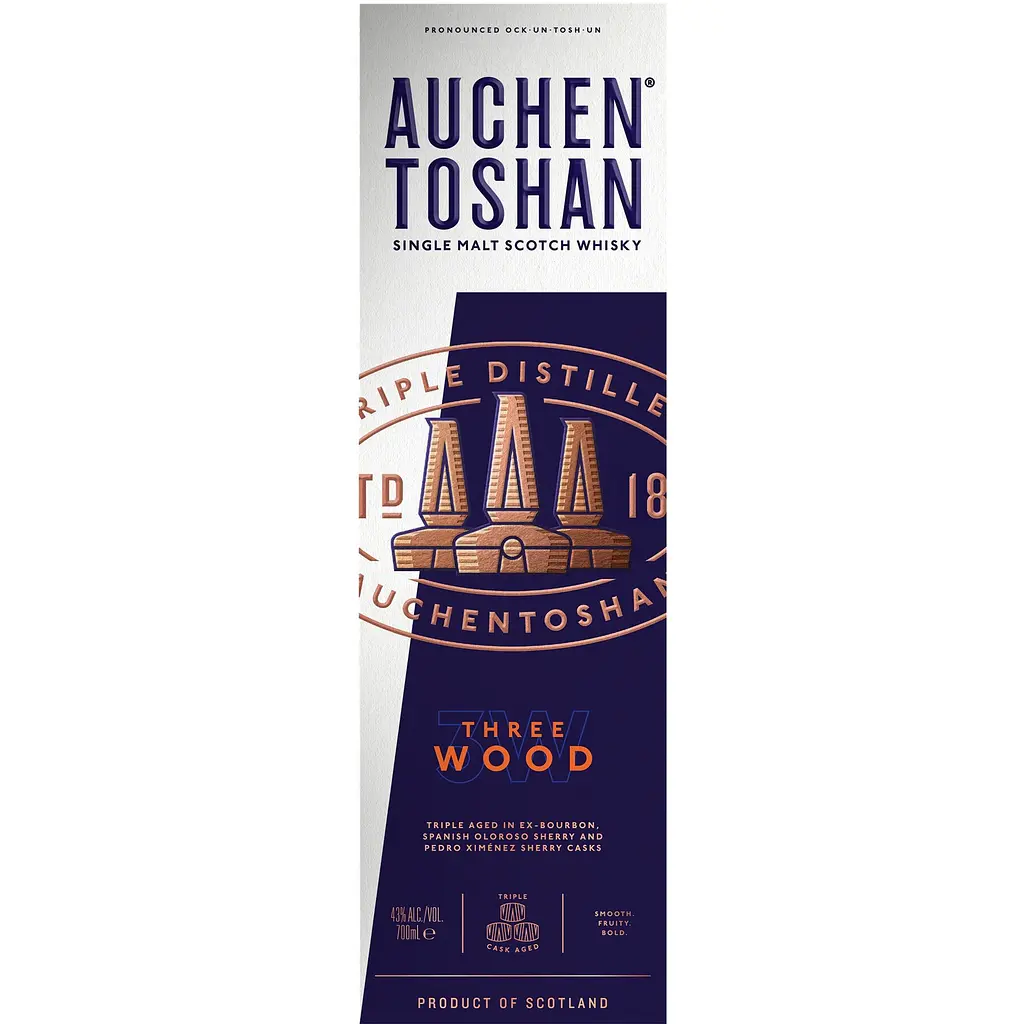 Віскі Auchentoshan Three Wood Single Malt Scotch Whisky, 43%, 0,7 л - фото 2