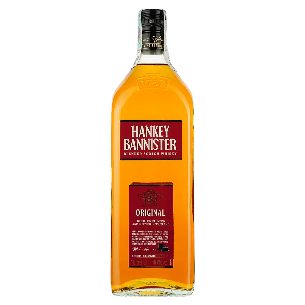 Упаковка віскі Hankey Bannister Original Blended Scotch Whisky 40% 12 л (1 л x 12 шт.) - фото 2