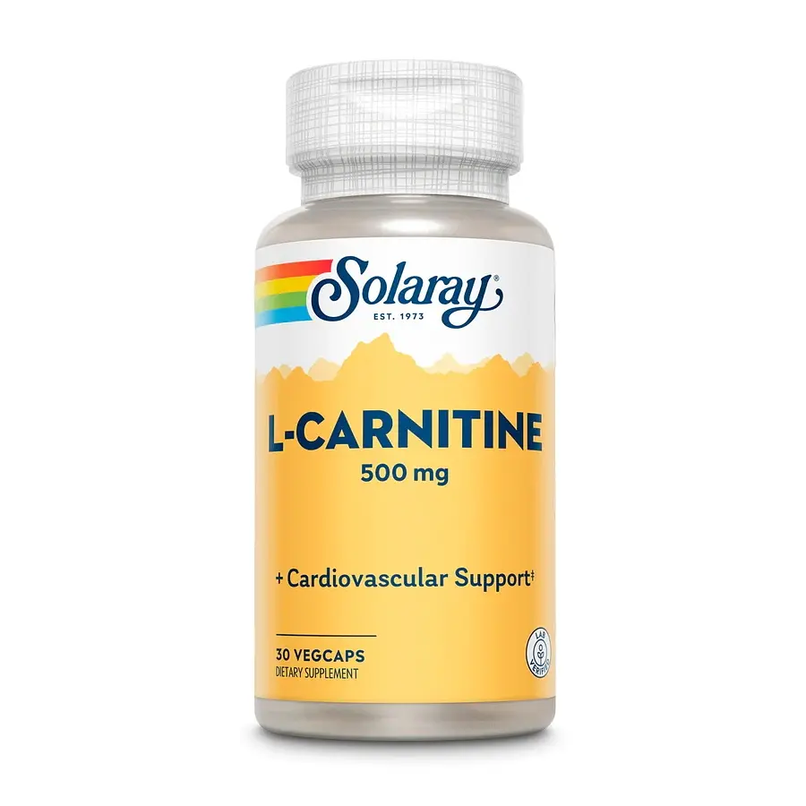 Жироспалювач Solaray L-Carnitine 500 mg, 30 вегакапсул