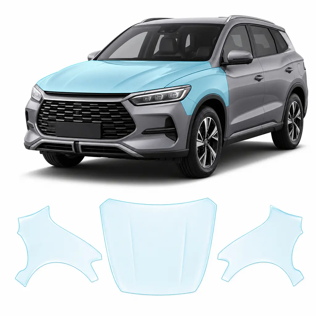 Антигравійна захисна бронеплівка за лекалами для BYD Song Pro I facelift 2023- капот і передні крила