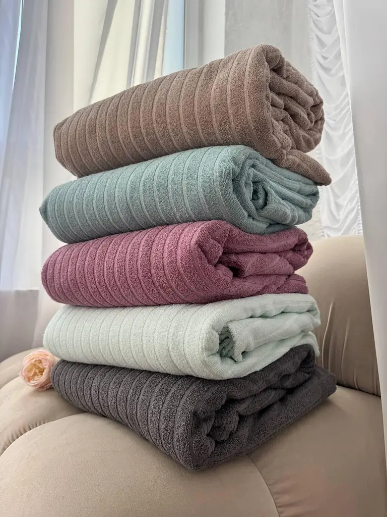 Покривало Zeintex Palermo махрове бавовняне кольору капучино - фото 4