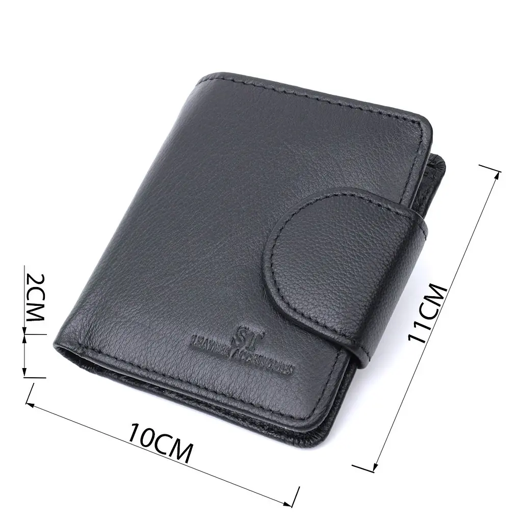 Вертикальний гаманець для жінок із натуральної шкіри ST Leather 22701 чорний - фото 3