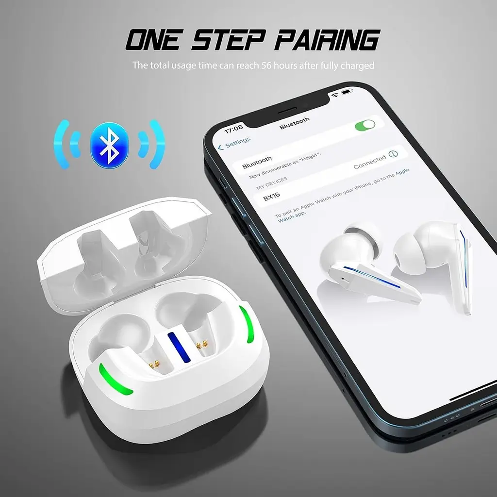 Беспроводные игровые наушники BX16 Gaming TWS белый - фото 3