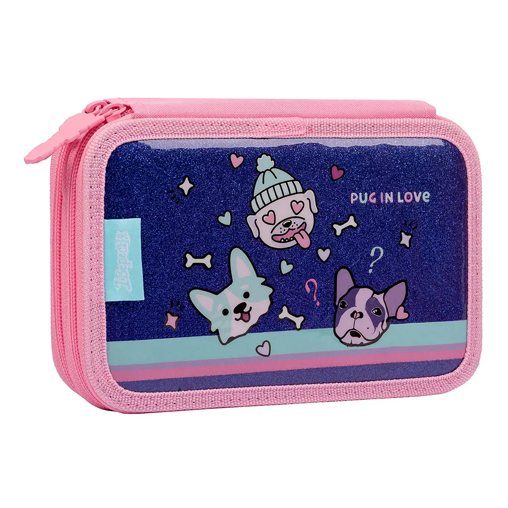 Шкільний пенал твердий 1Вересня твердий подвійний HP-01 Corgi, фіолетовий - фото 2