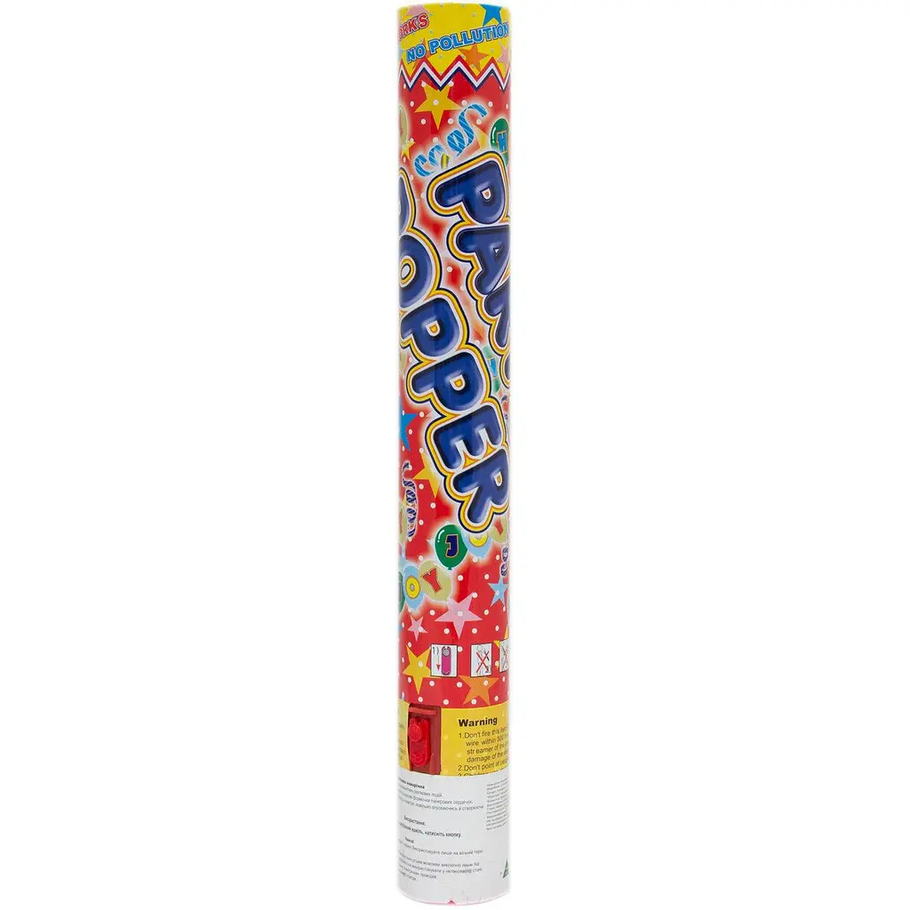 Хлопавка пневматична Devilon Party Poppers 40 см різнокольорові смужки з паперу (400324-2) - фото 2