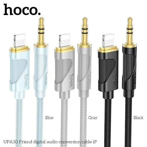 Аудіоадаптер Hoco UPA30 Friend digital audio conversion cable iP 1 м чорний - фото 5