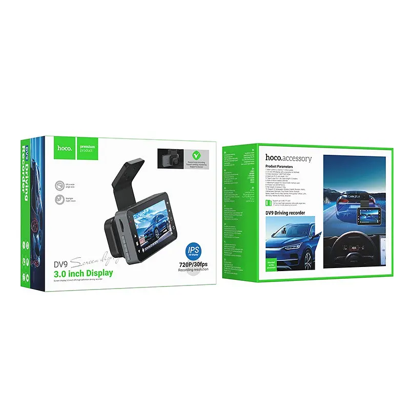 Відеореєстратор HOCO DV9 3-inch screen driving recorder (720P) сірий - фото 2
