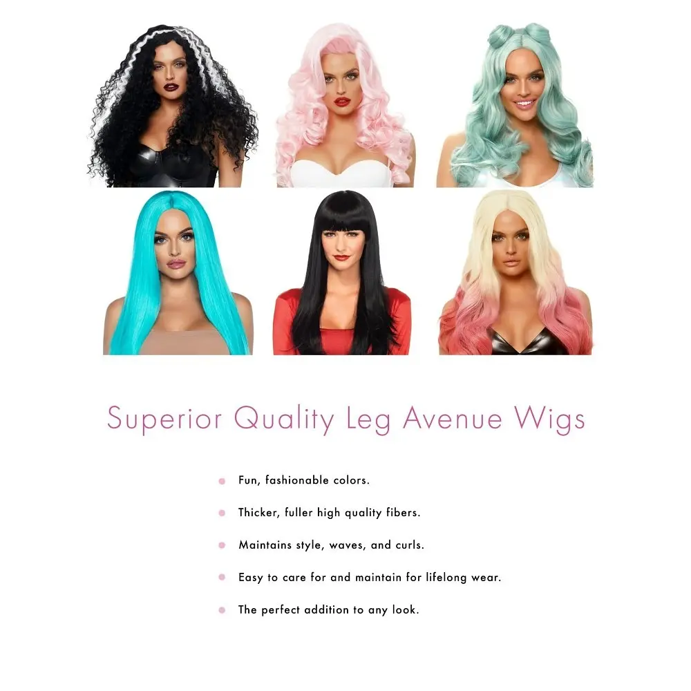Leg Avenue-Ombre long wavy wig Orange - Сексуальна руда перука - фото 3