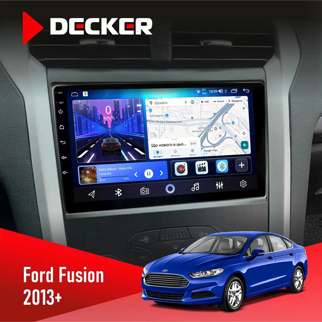 Штатна магнітола Ford Fusion 2013+ Decker D9-006 4x64, 4G Decker (НФ-00003556)