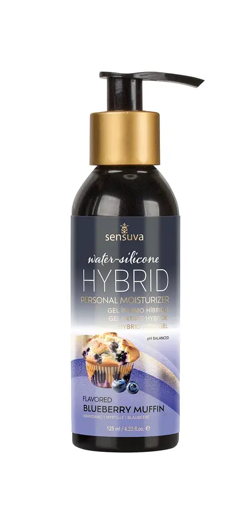 Змазка водно-силіконова Sensuva Hybrid Blueberry Muffin (125мл) без цукру, можна для оральних пестощ