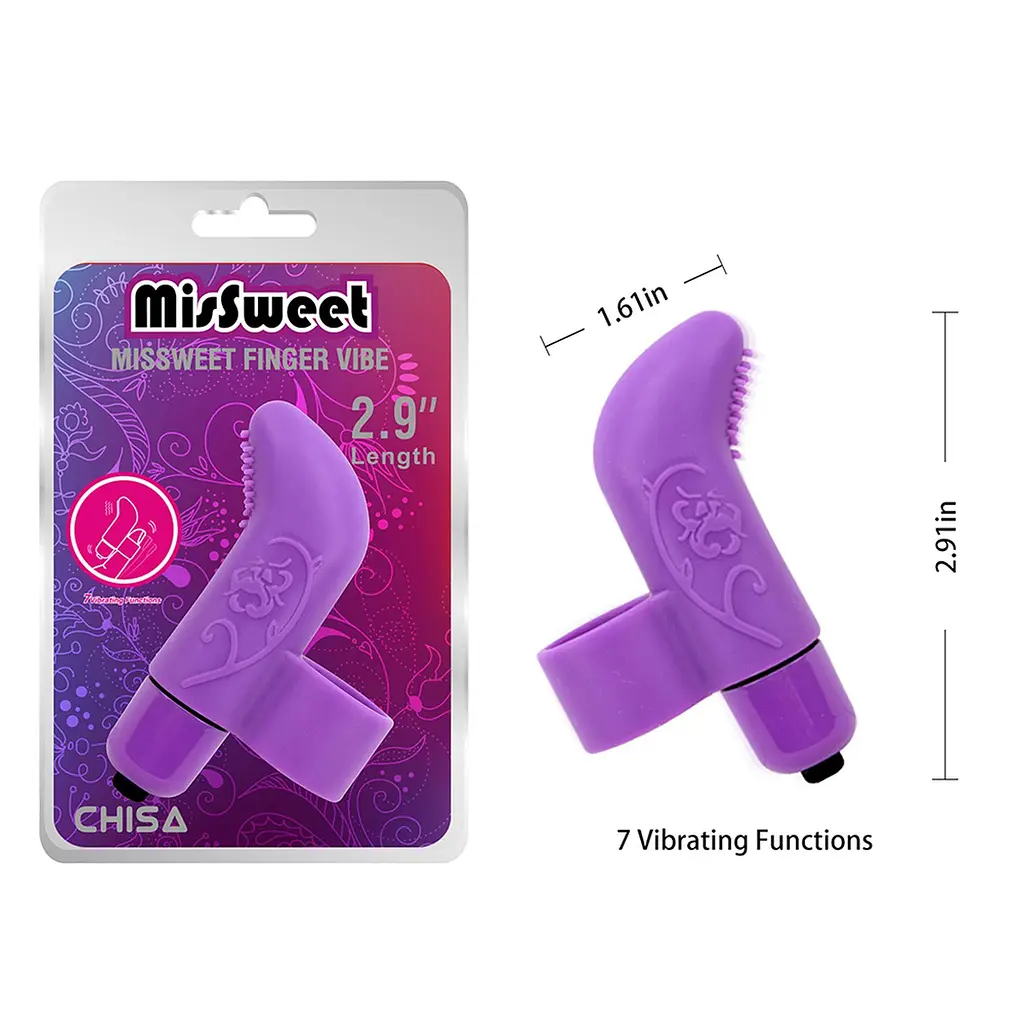 Вібратор Missweet Finger Vibe 7.4 см фіолетовий - фото 4