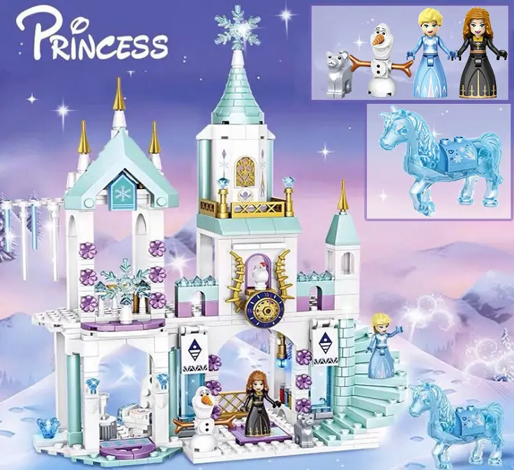 Конструктор «Сніговий замок Ельзи» 360 деталей Princess Крижаний замок із фігурками Ельзи, Анни та Олафа - фото 4
