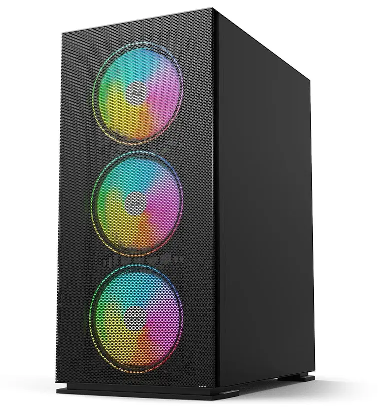 Корпус 2E Gaming Virtus Neo Tempered Glass Black, без БЖ, Mid Tower, для ATX / Micro ATX / Mini ITX, 2xUSB 2.0, 1xUSB 3.0, 1x120 ARGB Fan, 3x140 ARGB Fan, бічна панель із загартованого скла (2E-G3301N) - фото 3