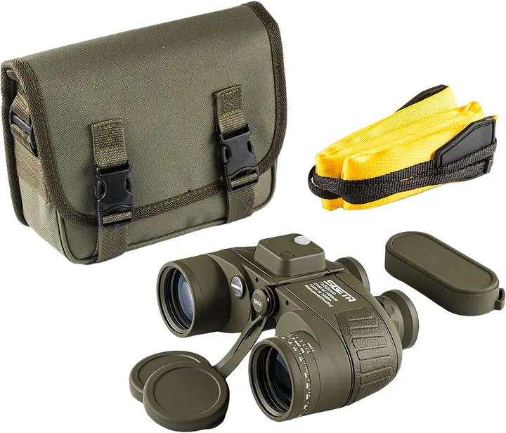 Бінокль морський Admiral 7x50 Military floating compass reticle Зелений - фото 6