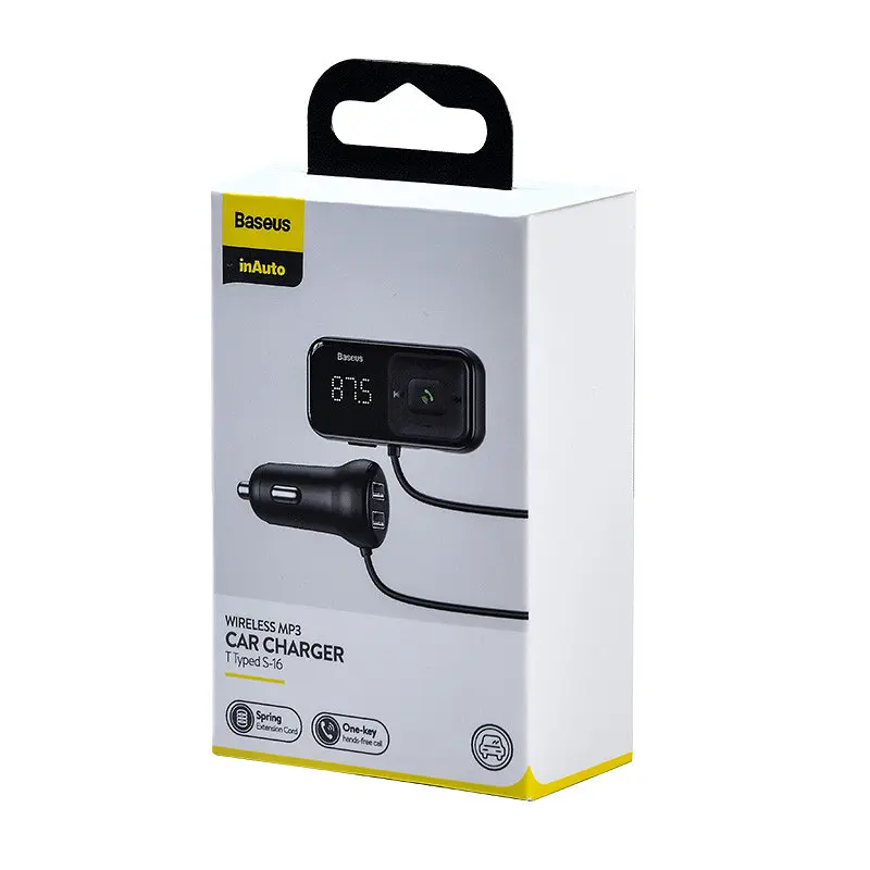 Трансмітер модулятор адаптер авто BASEUS S-16 Wireless MP3 Car Charger T typed 2USB - фото 10