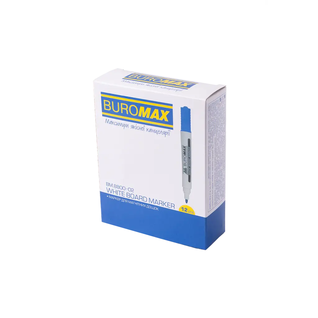 Маркер Buromax для магнитных сухостирающих досок синий (BM.8800-02) - фото 3