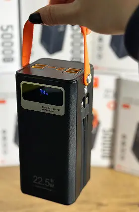 Повербанк WUW-TUGII Y105 Powerbank портативний акумулятор швидка зарядка 50 000 mAh LED-індикація Чорний - фото 6