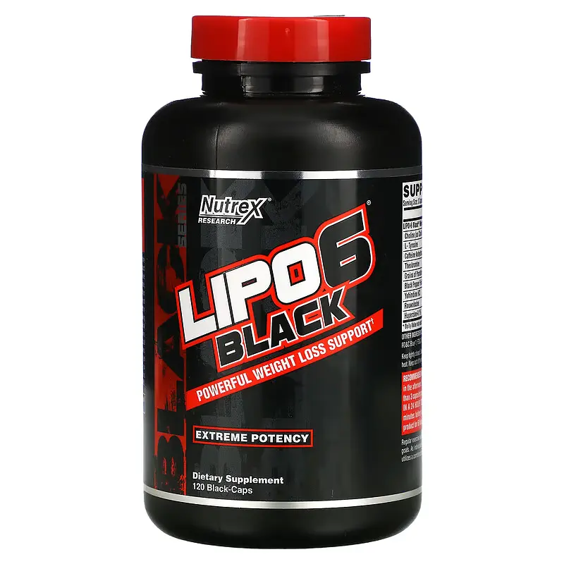 Жироспалювач Надзвичайна Ефективність Lipo 6 Black Extreme Potency - 120 капсул