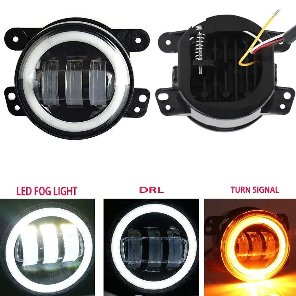 Протитуманні LED Фари круглі / Лінза з ДХО та поворотом / D87мм / 10-30V / 15W / 7000K / 2 шт. - фото 3