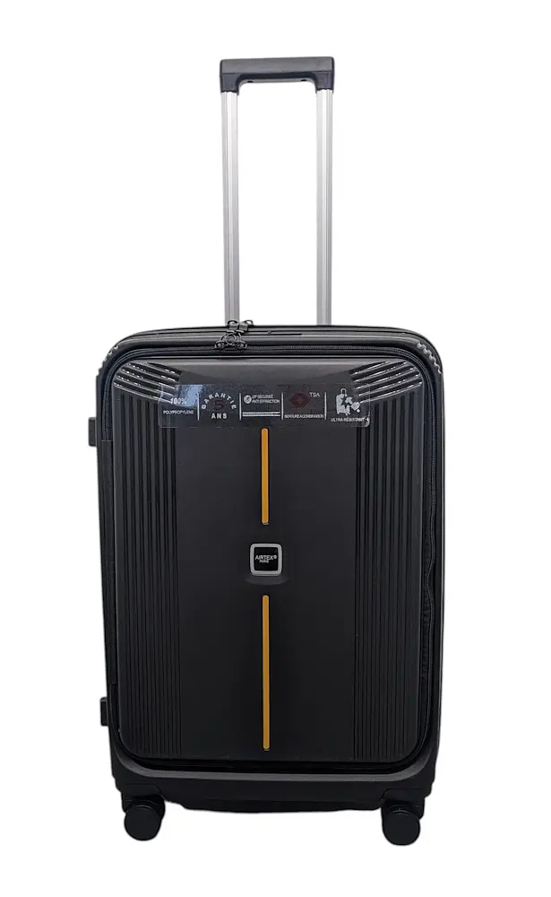 Валіза середня Airtex 647 поліпропілен M Чорний - фото 2
