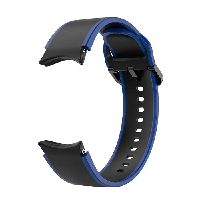 Браслет Double Line для Samsung Galaxy Watch 6 Classic 43mm 6 Classic 47mm - чорно-синій ширина кріплення 20мм силікон Watchbands (W12-1WB26077701) - фото 3