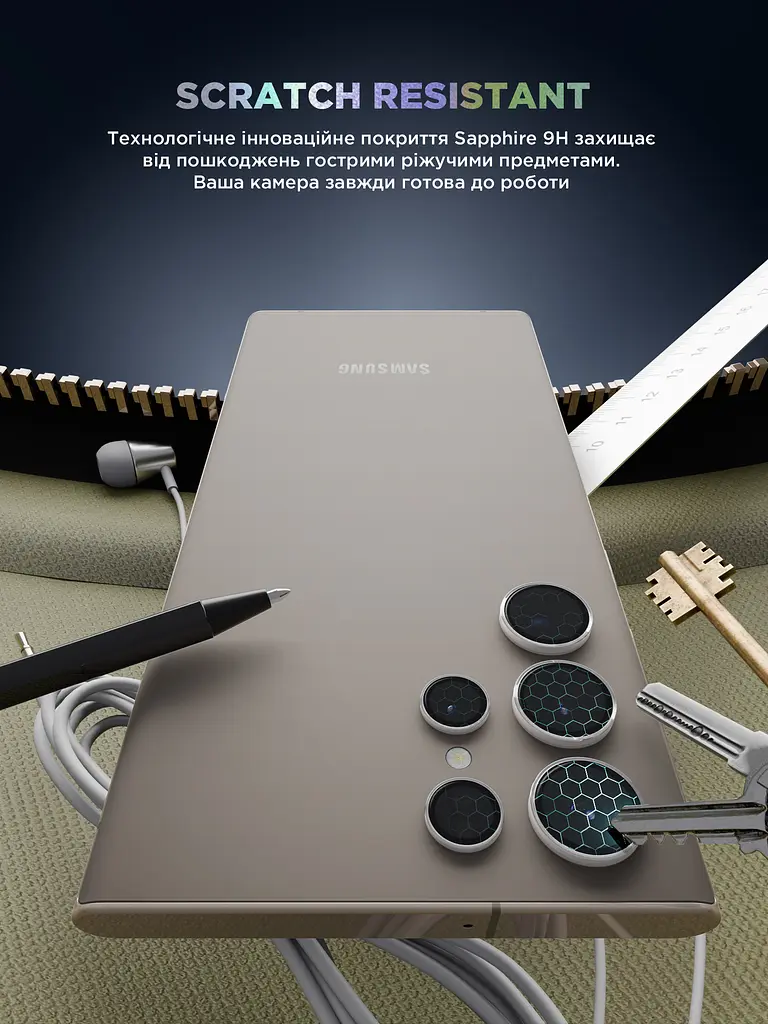 Захисне скло для камери Samsung Galaxy S24 Ultra 5G (SM-S928), Supreme BI, прозорий колір, з рамкою, глянцеве скло для захисту лінз, протиударне, прозоре, з клейовим шаром по контуру, не впливає на якість фото, ArmorStandart (ARM76616) - фото 5