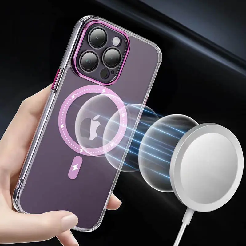 Чохол TPU+PC Colorful with MagSafe для Apple iPhone 13 Pro (6.1) Pink - фото 4