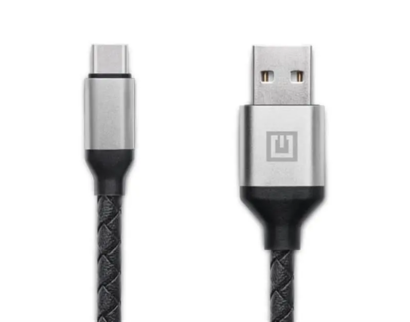 Кабель REAL-EL Premium Leather USB - USB Type-C (M/M), 1 м, Black (EL123500049) - фото 3