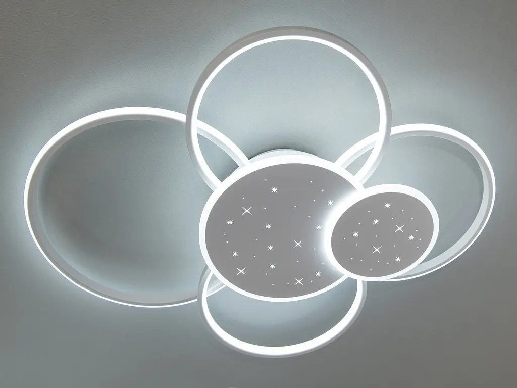 Люстра стельова LED Diasha 2448WH dimmer 2448WH, 115W, 68 см, біла, сучасний стиль для вітальні, спальні, кухні, офісу - фото 3