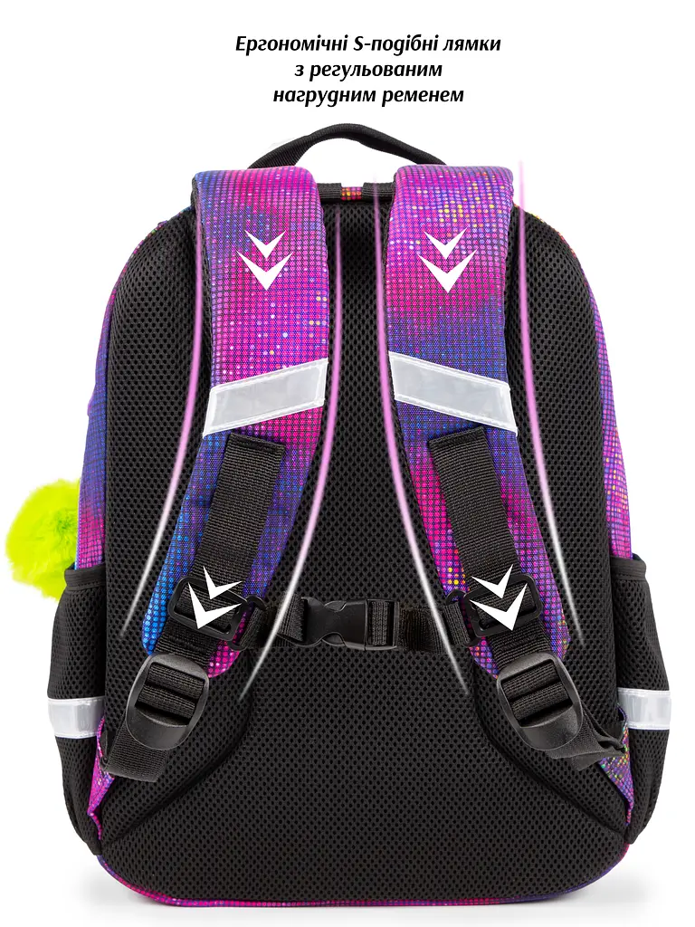 Ортопедичний шкільний рюкзак 6 в 1 для дівчинки School Standard 38х28х16 см з Котом для молодших класів (SET 160-21) - фото 2